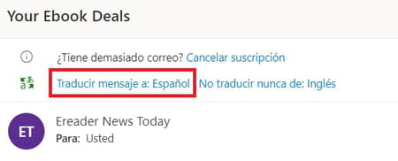 Traducir un correo en Hotmail / Outlook.com