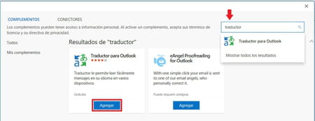 Traducir un correo en Outlook