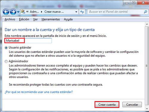 Resultado de imagen para crear cuenta administrador windows 7