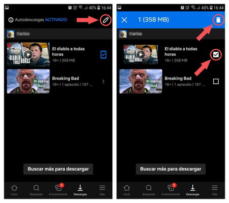 Netflix eliminar descargas