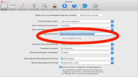 poner google pagina inicio safari