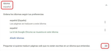 Quitar traducción Chrome