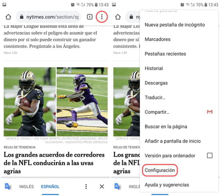 Quitar traducción Chrome