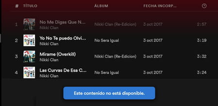 Spotify no reproduce algunas canciones