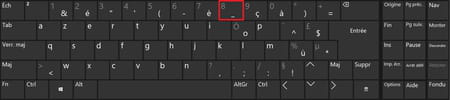 Poner guión bajo en teclado francés