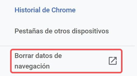 Borrar el historial de Chrome