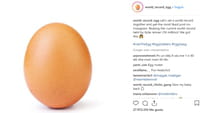 Un huevo rompe un récord en Instagram
