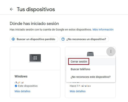 Cerrar sesiones abiertas de Gmail