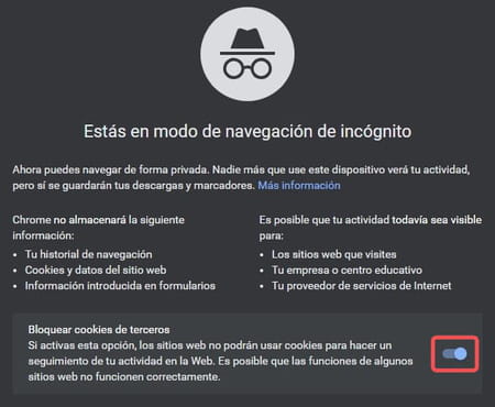 Modo incógnito Chrome