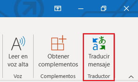 Traducir un correo en Outlook