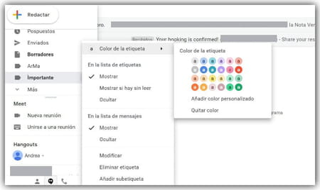 Administrar etiquetas en Gmail