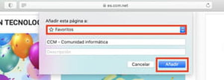 añadir favoritos mac