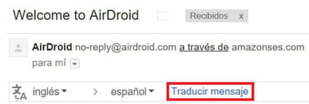 Traducir un correo recibido en Gmail