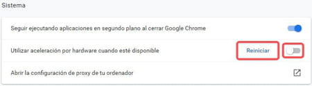 Aceleración por hardware Chrome