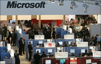 El stand de Microsoft en la feria comercial CeBIT El stand de Microsoft en la feria comercial CeBIT