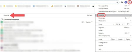 Borrar el historial de Chrome