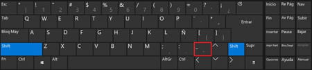 Poner guión bajo en teclado de Latinoamérica