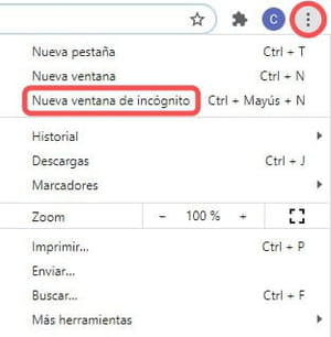 Modo incógnito Chrome