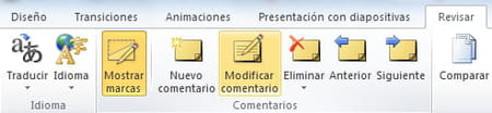 ¿Cómo modificar un comentario de revisión en PowerPoint?