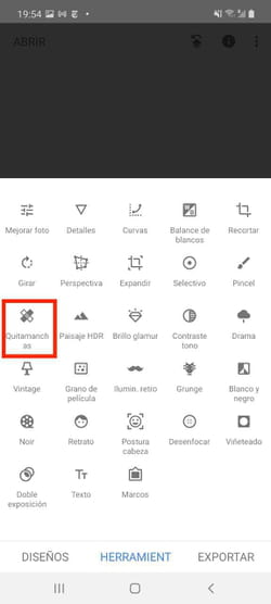 snapseed eliminar persona objeto