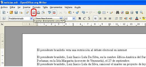 OpenOffice Convertir Un Documento Word En PDF