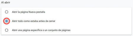 Cambiar página de inicio Chrome