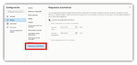 respuestas automáticas outlook hotmail
