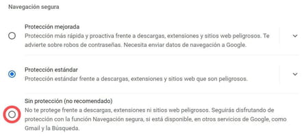 Chrome bloquea descargas