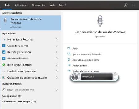 Windows Reconocimiento de voz (Windows Speech Recognition)